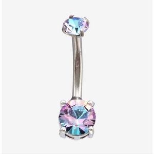 Morbid Metals Hot Topic 14G Steel Purple Pink CZ Navel Barbell